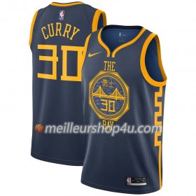 Maillot Basket Homme Golden State Warriors Stephen Curry 30 2018-19 Nike City Edition Navy Swingman